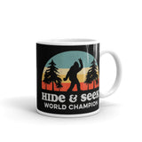 Bigfoot Hide & Seek World Champion White glossy mug