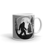 Bigfoot Full Moon White glossy mug