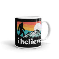 I Believe Bigfoot White glossy mug