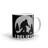 I Believe (Bigfoot Moon) White glossy mug