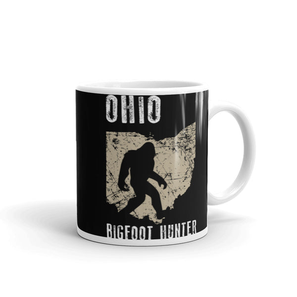 Ohio Bigfoot Hunter 2 White glossy mug