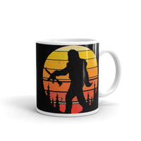 Bigfoot with Rifle White glossy mug