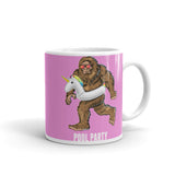 Bigfoot Pool Party White glossy mug