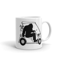 Bigfoot Golfer White glossy mug