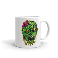 Melting Zombie Head White glossy mug