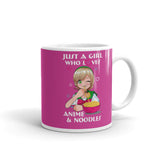 Anime & Noodles White glossy mug