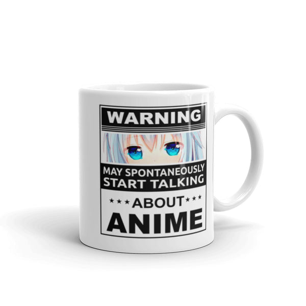 Talking About Anime White glossy mug