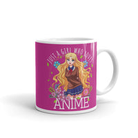 Just a Girl Who Loves Anime 2 White glossy mug