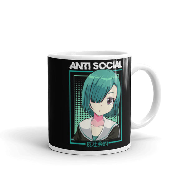 Anti-Social Anime 2 White glossy mug