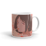 Smoking Anime Girl White glossy mug