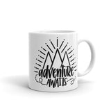 Adventure Awaits White glossy mug