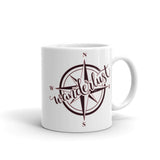 Wanderlust Compass White glossy mug