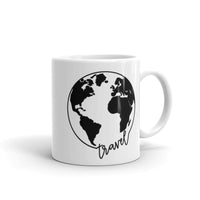 Travel Globe White glossy mug