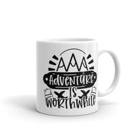 Adventure is Worthwhile White glossy mug