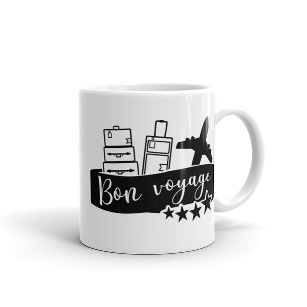 Bon Voyage White glossy mug