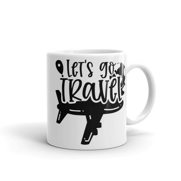 Let's Go Travel 2 White glossy mug