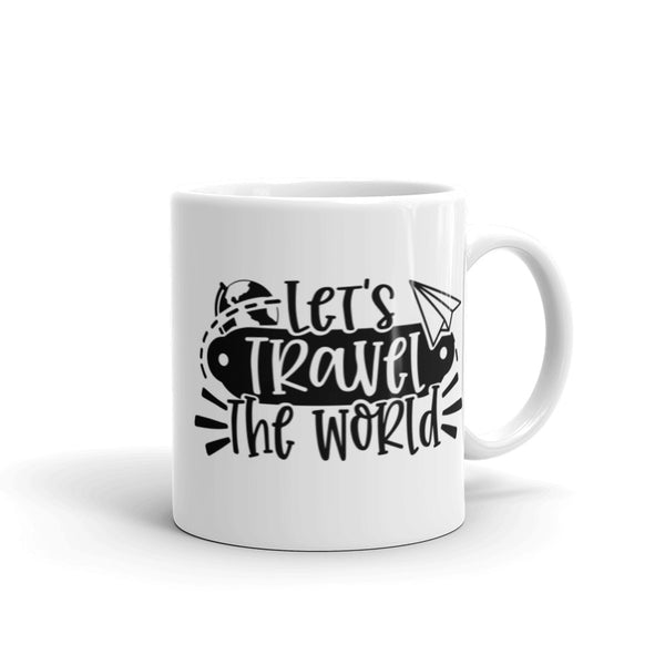 Let's Travel the World 2 White glossy mug