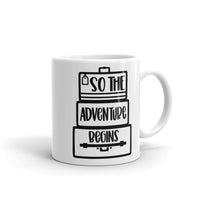 So the Adventure Begins White glossy mug