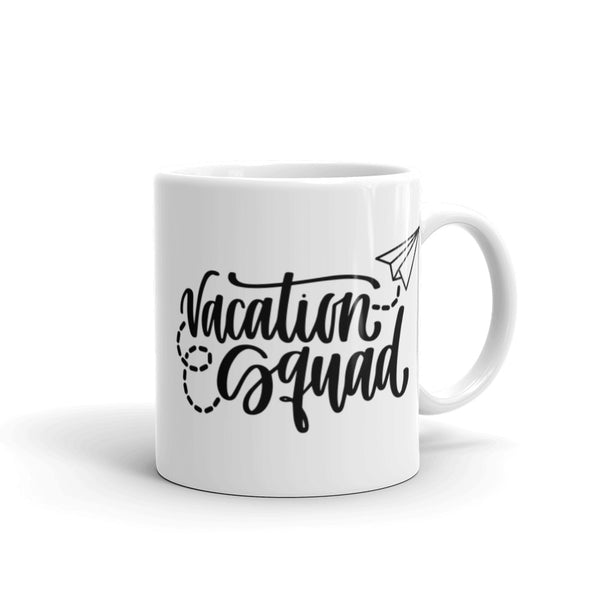 Vacation Squad White glossy mug