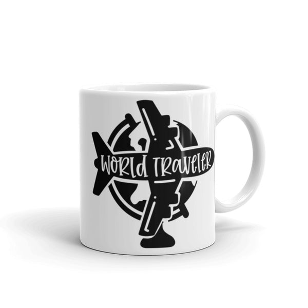 World Traveler White glossy mug