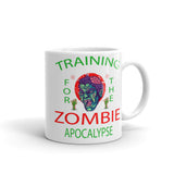 Training for the Zombie Apocalypse White glossy mug