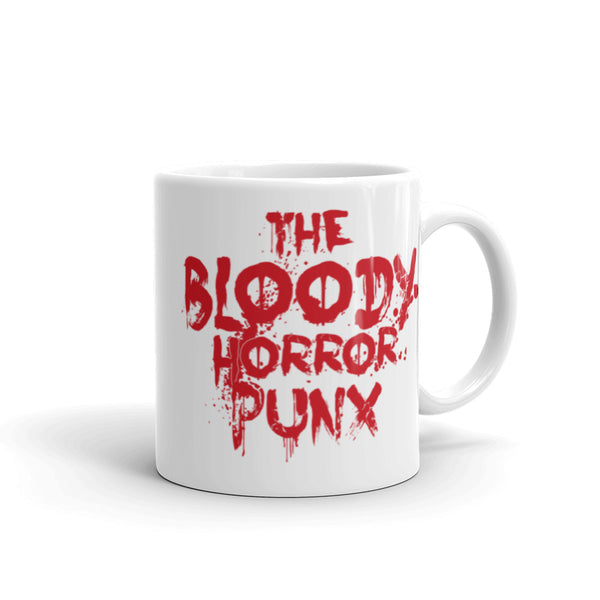 The Bloody Horror Punx (Text 2) White glossy mug