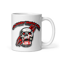 Mr Chainsaw (Bloody Horror Punx) White glossy mug