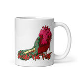 Hearts Not Parts White glossy mug