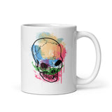 Watercolor Skull 9 White glossy mug