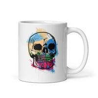 Watercolor Skull 8 White glossy mug