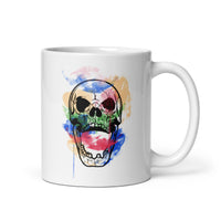 Watercolor Skull 7 White glossy mug