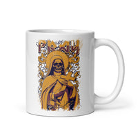 Pray Skull White glossy mug