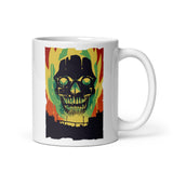 Fire Skull White glossy mug