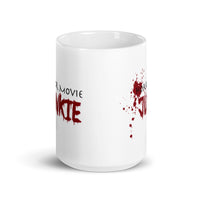 Horror Movie Junkie White glossy mug