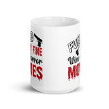 Fueled by Fine Wine & Horror Movies White glossy mug