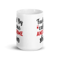 Fueled by Caffeine and Crime Shows White glossy mug