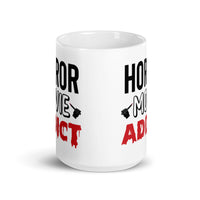 Horror Movie Addict White glossy mug