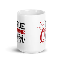 True Crime Queen White glossy mug