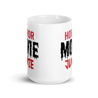 Horror Movie Junkie White glossy mug