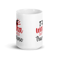 I Just Wanna Craft and Watch True Crime White glossy mug