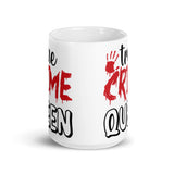 True Crime Queen White glossy mug