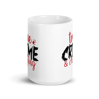 True Crime & Crafting White glossy mug