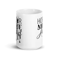 Horror Movie Addict White glossy mug