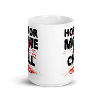 Horror Movie and Chill White glossy mug