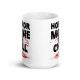 Horror Movie and Chill White glossy mug