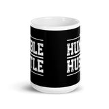 Stay Humble Hustle Hard White glossy mug