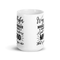 Way Maker White glossy mug