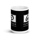 God is My Refuge Psalm 91 White glossy mug