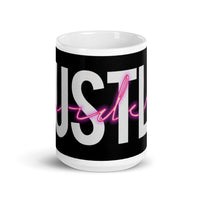 Hustle Harder White glossy mug