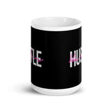 Hustle Harder White glossy mug